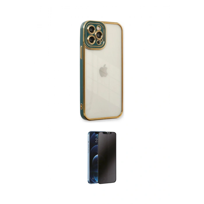 MARSİLYAN™- iPhone 12 Pro Max Kılıf Çekirdek Klasik Serisi - Siyah 3D Antistatik Hayalet Cam Ekran Koruyucu
