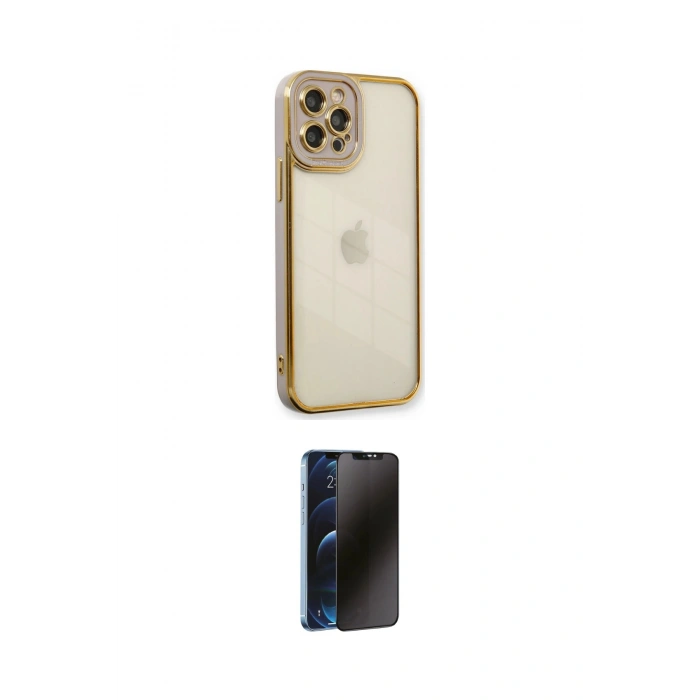 MARSİLYAN™- iPhone 12 Pro Max Kılıf Çekirdek Klasik Serisi - Siyah 3D Antistatik Hayalet Cam Ekran Koruyucu