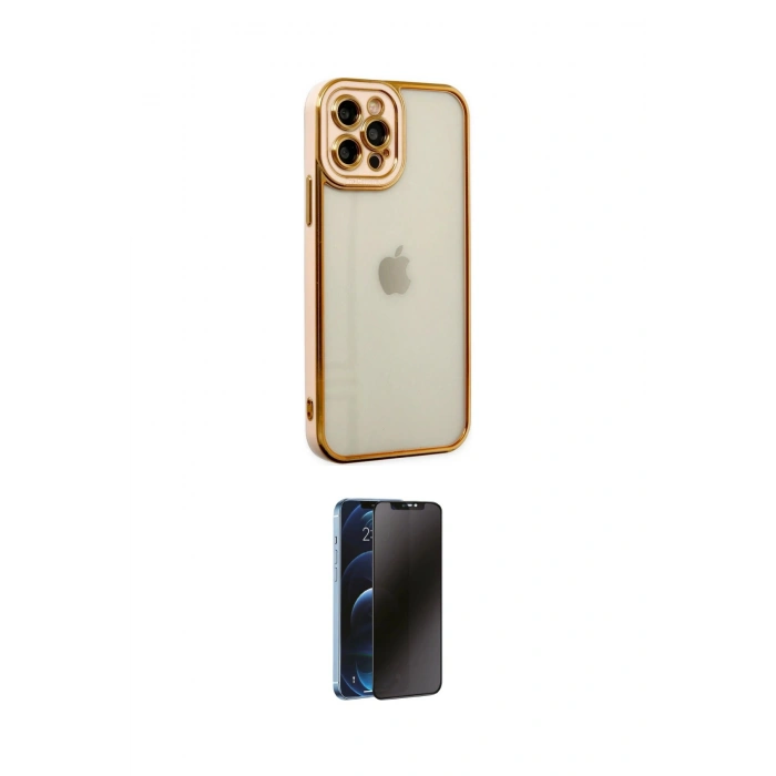 MARSİLYAN™- iPhone 12 Pro Max Kılıf Çekirdek Klasik Serisi - Siyah 3D Antistatik Hayalet Cam Ekran Koruyucu