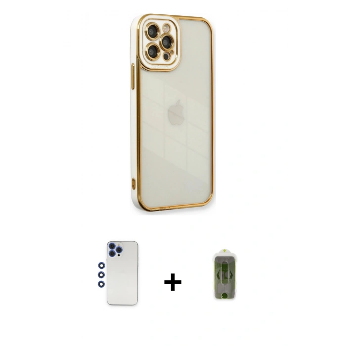 MARSİLYAN™- iPhone 12 Pro Max Kılıf Çekirdek Klasik Serisi - Siyah Joko Magic 5D Hayalet Cam + Shine Kamera Lens - LT
