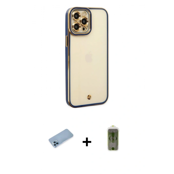MARSİLYAN™- iPhone 12 Pro Max Kılıf Çekirdek Klasik Serisi - Siyah Joko Magic 5D Hayalet Cam + Shine Kamera Lens Koruma Cam - MI