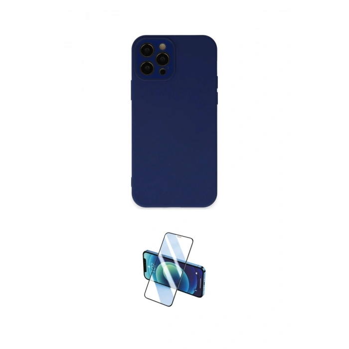 MARSİLYAN™- iPhone 12 Pro Max Kılıf Çekirdek Modern Serisi - Siyah 3D Antistatik Seramik Nano Ekran Koruyucu