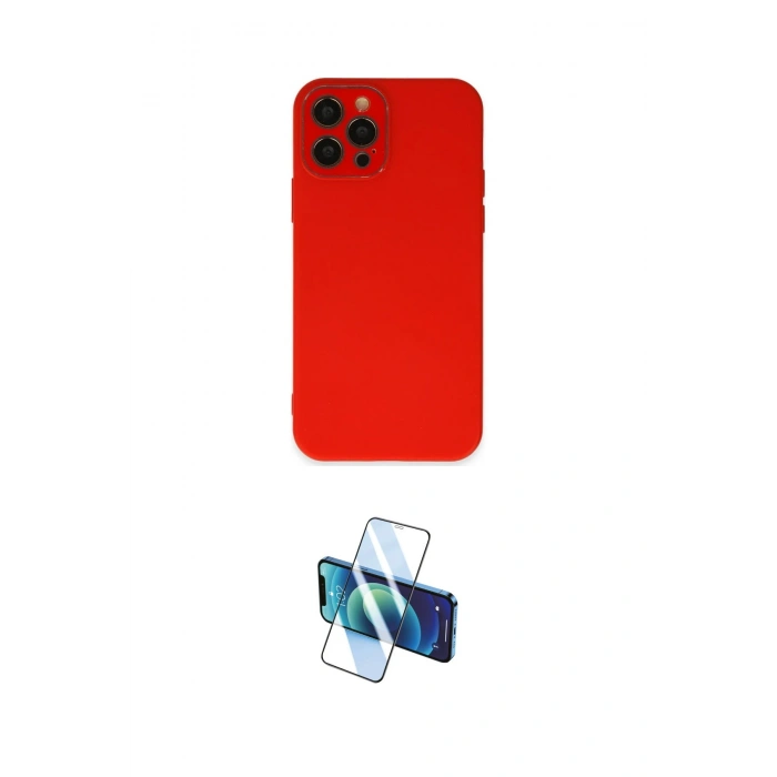 MARSİLYAN™- iPhone 12 Pro Max Kılıf Çekirdek Modern Serisi - Siyah 3D Antistatik Seramik Nano Ekran Koruyucu