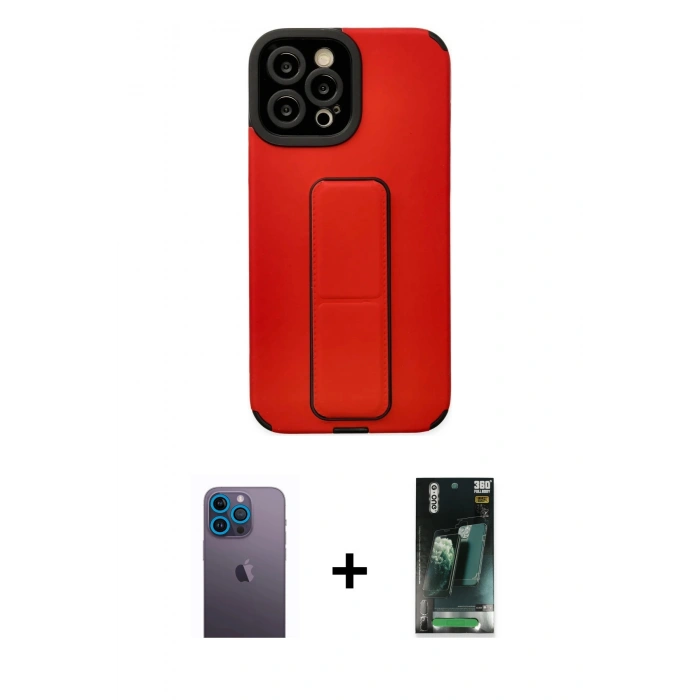 MARSİLYAN™- iPhone 12 Pro Max Kılıf Çekirdek Yansıma - Şeffaf 360 Full Body Arka Koruyucu + Mavi Neon Fosforlu Kamera Lens