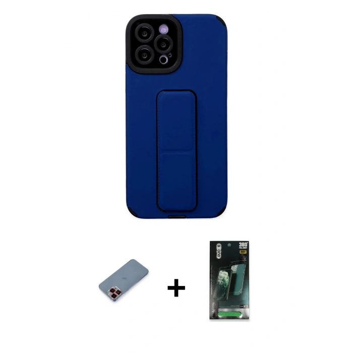 MARSİLYAN™- iPhone 12 Pro Max Kılıf Çekirdek Yansıma - Şeffaf 360 Full Body Arka Koruyucu + Metal Kamera Lens Koruma Cam - KI