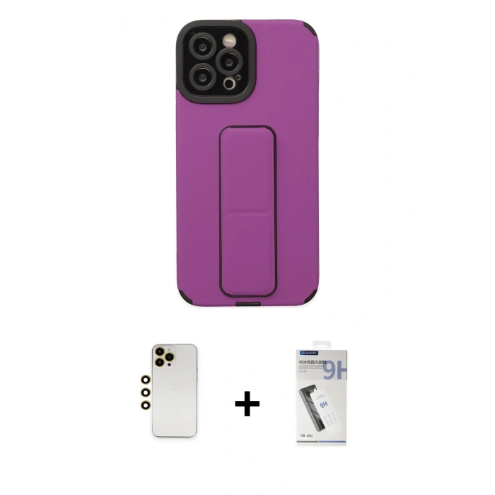 MARSİLYAN™- iPhone 12 Pro Max Kılıf Çekirdek Yansıma - Şeffaf Uv Polymer Nano Ekran Koruyucu + Shine Kamera Lens - GD