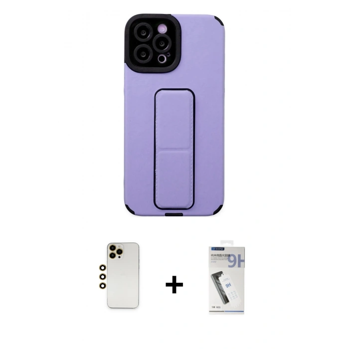 MARSİLYAN™- iPhone 12 Pro Max Kılıf Çekirdek Yansıma - Şeffaf Uv Polymer Nano Ekran Koruyucu + Shine Kamera Lens - GD