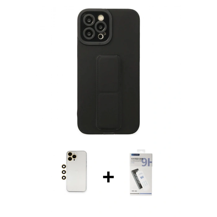 MARSİLYAN™- iPhone 12 Pro Max Kılıf Çekirdek Yansıma - Şeffaf Uv Polymer Nano Ekran Koruyucu + Shine Kamera Lens - GD
