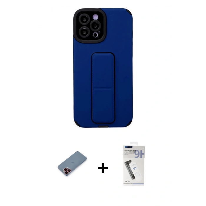 MARSİLYAN™- iPhone 12 Pro Max Kılıf Çekirdek Yansıma - Şeffaf Uv Polymer Nano Ekran Koruyucu + Metal Kamera Lens Koruma Cam - KI