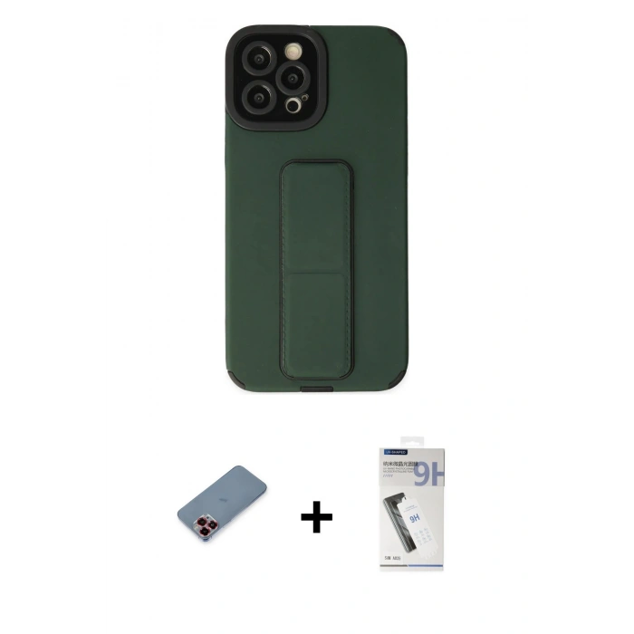 MARSİLYAN™- iPhone 12 Pro Max Kılıf Çekirdek Yansıma - Şeffaf Uv Polymer Nano Ekran Koruyucu + Metal Kamera Lens Koruma Cam - KI