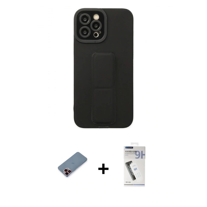 MARSİLYAN™- iPhone 12 Pro Max Kılıf Çekirdek Yansıma - Şeffaf Uv Polymer Nano Ekran Koruyucu + Metal Kamera Lens Koruma Cam - KI