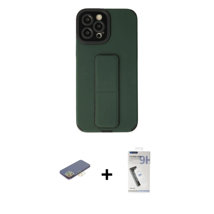 MARSİLYAN™- iPhone 12 Pro Max Kılıf Çekirdek Yansıma - Şeffaf Uv Polymer Nano Ekran Koruyucu + Renkli Kamera Lens Koruma Cam - SI