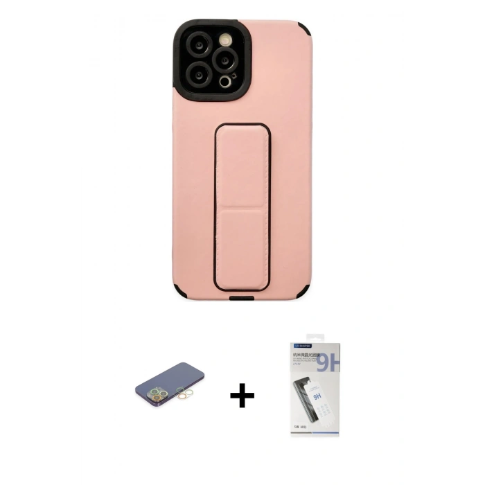 MARSİLYAN™- iPhone 12 Pro Max Kılıf Çekirdek Yansıma - Şeffaf Uv Polymer Nano Ekran Koruyucu + Renkli Kamera Lens Koruma Cam - SI