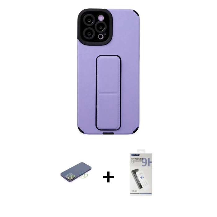 MARSİLYAN™- iPhone 12 Pro Max Kılıf Çekirdek Yansıma - Şeffaf Uv Polymer Nano Ekran Koruyucu + Renkli Kamera Lens Koruma Cam - YL