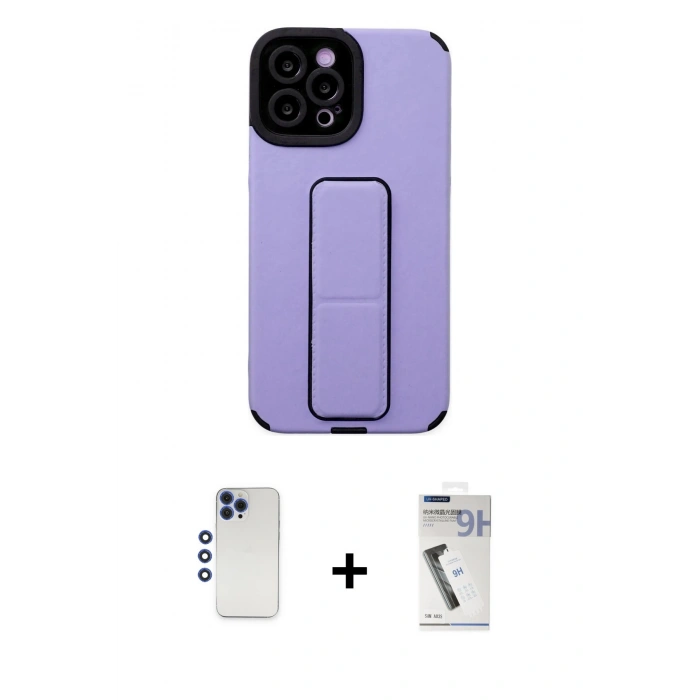 MARSİLYAN™- iPhone 12 Pro Max Kılıf Çekirdek Yansıma - Şeffaf Uv Polymer Nano Ekran Koruyucu + Shine Kamera Lens - LT