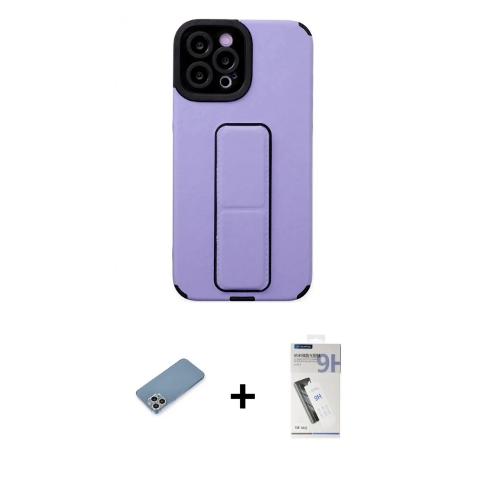 MARSİLYAN™- iPhone 12 Pro Max Kılıf Çekirdek Yansıma - Şeffaf Uv Polymer Nano Ekran Koruyucu + Shine Kamera Lens Koruma Cam - GS