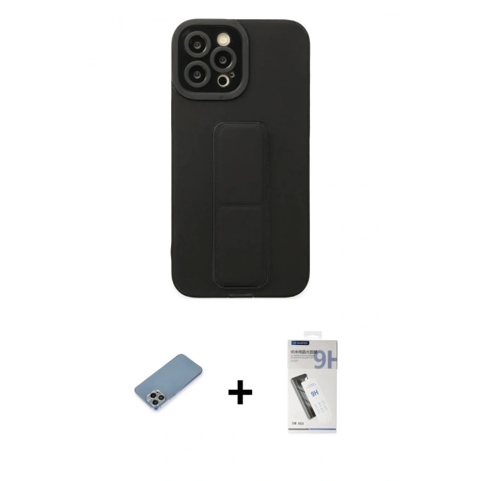 MARSİLYAN™- iPhone 12 Pro Max Kılıf Çekirdek Yansıma - Şeffaf Uv Polymer Nano Ekran Koruyucu + Shine Kamera Lens Koruma Cam - GI