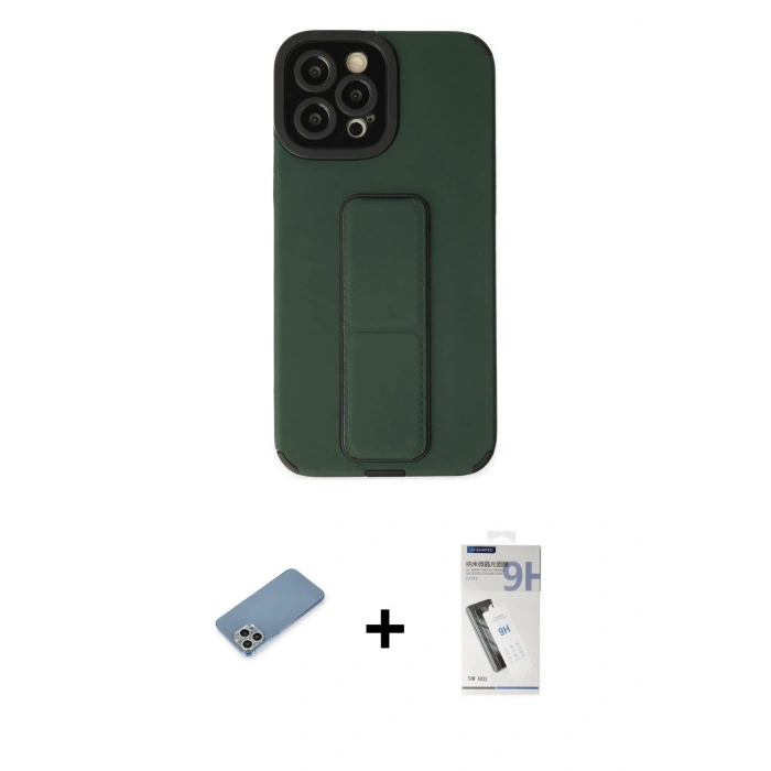 MARSİLYAN™- iPhone 12 Pro Max Kılıf Çekirdek Yansıma - Şeffaf Uv Polymer Nano Ekran Koruyucu + Shine Kamera Lens Koruma Cam - GS