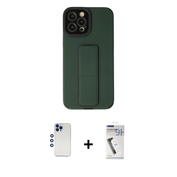 MARSİLYAN™- iPhone 12 Pro Max Kılıf Çekirdek Yansıma - Şeffaf Uv Polymer Nano Ekran Koruyucu + Shine Kamera Lens - LT