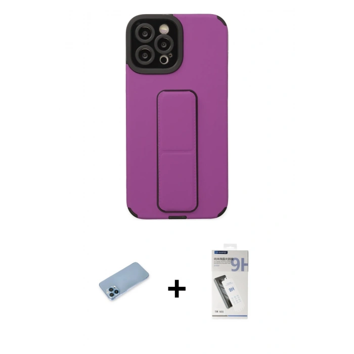 MARSİLYAN™- iPhone 12 Pro Max Kılıf Çekirdek Yansıma - Şeffaf Uv Polymer Nano Ekran Koruyucu + Shine Kamera Lens Koruma Cam - MI