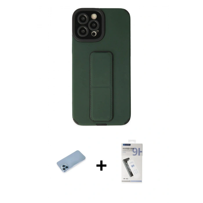 MARSİLYAN™- iPhone 12 Pro Max Kılıf Çekirdek Yansıma - Şeffaf Uv Polymer Nano Ekran Koruyucu + Shine Kamera Lens Koruma Cam - MI