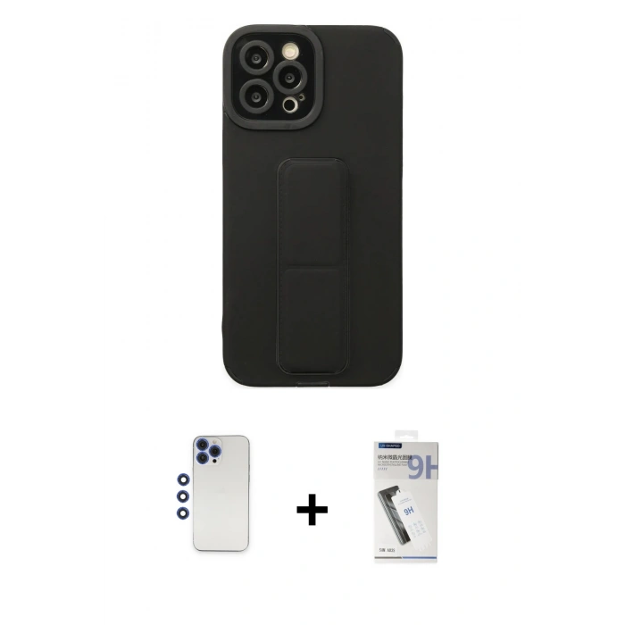 MARSİLYAN™- iPhone 12 Pro Max Kılıf Çekirdek Yansıma - Şeffaf Uv Polymer Nano Ekran Koruyucu + Shine Kamera Lens - LT