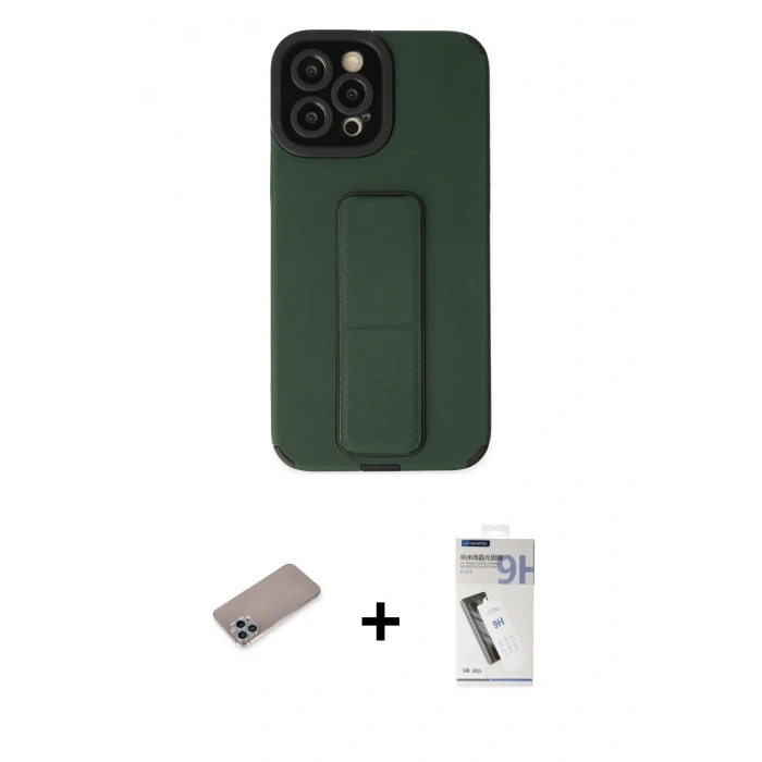 MARSİLYAN™- iPhone 12 Pro Max Kılıf Çekirdek Yansıma - Şeffaf Uv Polymer Nano Ekran Koruyucu + Shine Kamera Lens Koruma Cam - SABE
