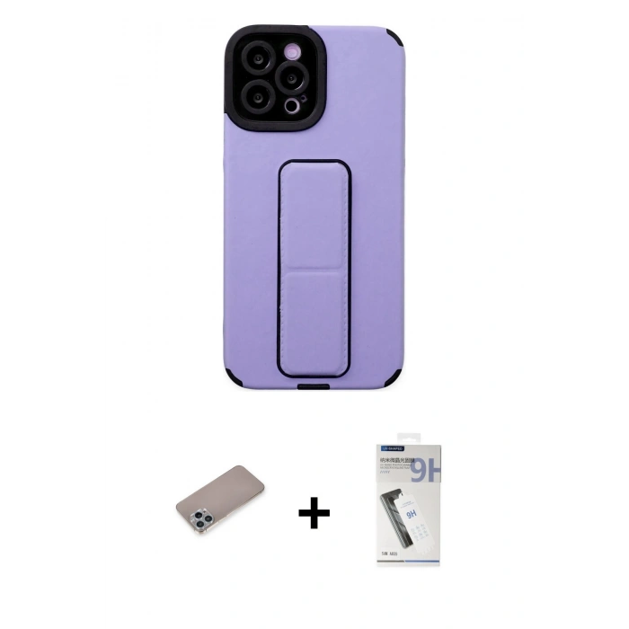 MARSİLYAN™- iPhone 12 Pro Max Kılıf Çekirdek Yansıma - Şeffaf Uv Polymer Nano Ekran Koruyucu + Shine Kamera Lens Koruma Cam - SABE