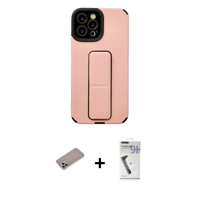 MARSİLYAN™- iPhone 12 Pro Max Kılıf Çekirdek Yansıma - Şeffaf Uv Polymer Nano Ekran Koruyucu + Shine Kamera Lens Koruma Cam - SABE