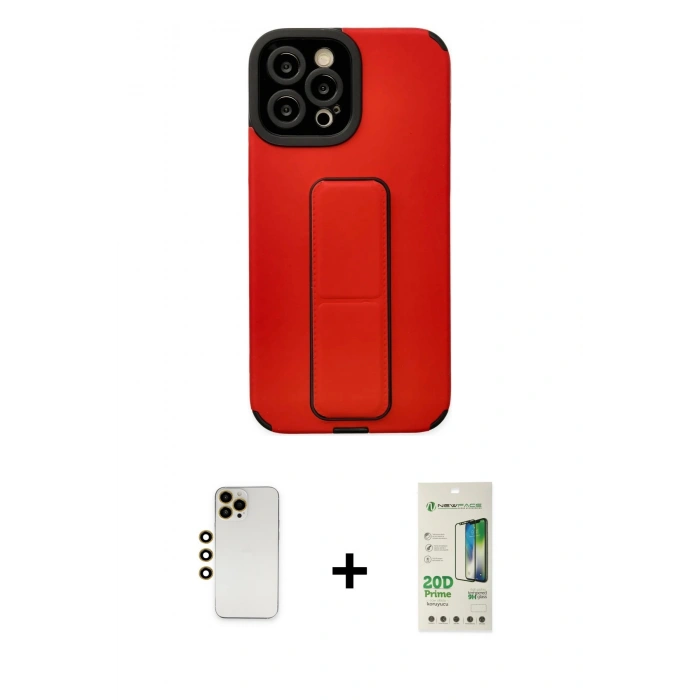 MARSİLYAN™- iPhone 12 Pro Max Kılıf Çekirdek Yansıma - Siyah 20D Premium Cam Ekran Koruyucu + Shine Kamera Lens - GD
