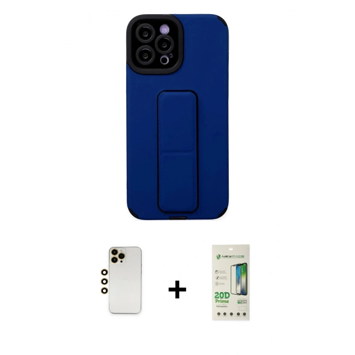 MARSİLYAN™- iPhone 12 Pro Max Kılıf Çekirdek Yansıma - Siyah 20D Premium Cam Ekran Koruyucu + Shine Kamera Lens - GD