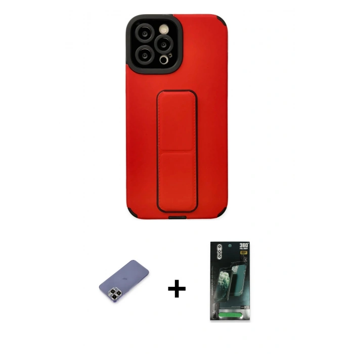 MARSİLYAN™- iPhone 12 Pro Max Kılıf Çekirdek Yansıma - Siyah 360 Mat Full Body Arka Koruyucu + Metal Kamera Lens Koruma Cam - GD