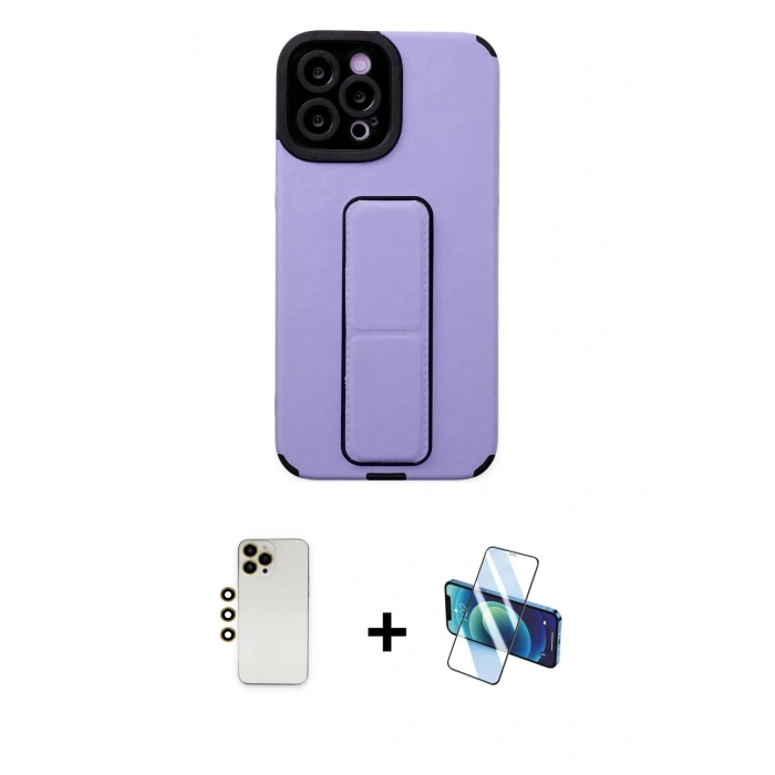 MARSİLYAN™- iPhone 12 Pro Max Kılıf Çekirdek Yansıma - Siyah 3D Antistatik Seramik Nano Ekran Koruyucu + Shine Kamera Lens - GD