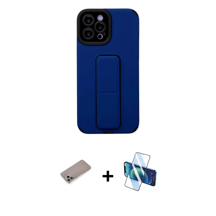 MARSİLYAN™- iPhone 12 Pro Max Kılıf Çekirdek Yansıma - Siyah 3D Antistatik Seramik Nano Ekran Koruyucu + Shine Kamera Lens Koruma Cam - SABE