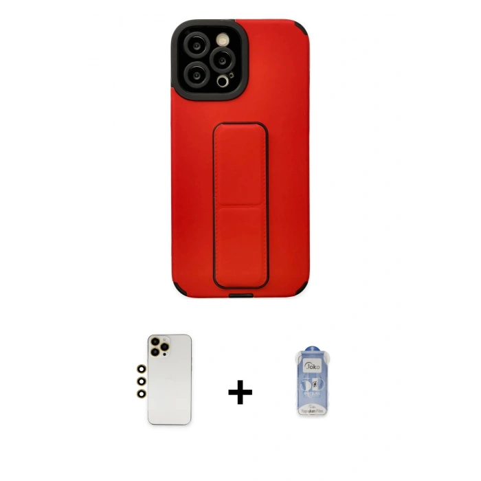 MARSİLYAN™- iPhone 12 Pro Max Kılıf Çekirdek Yansıma - Siyah Joko Magic 5D Cam + Shine Kamera Lens - GD