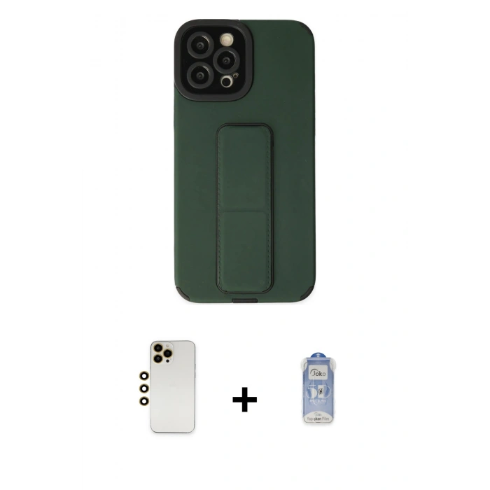 MARSİLYAN™- iPhone 12 Pro Max Kılıf Çekirdek Yansıma - Siyah Joko Magic 5D Cam + Shine Kamera Lens - GD