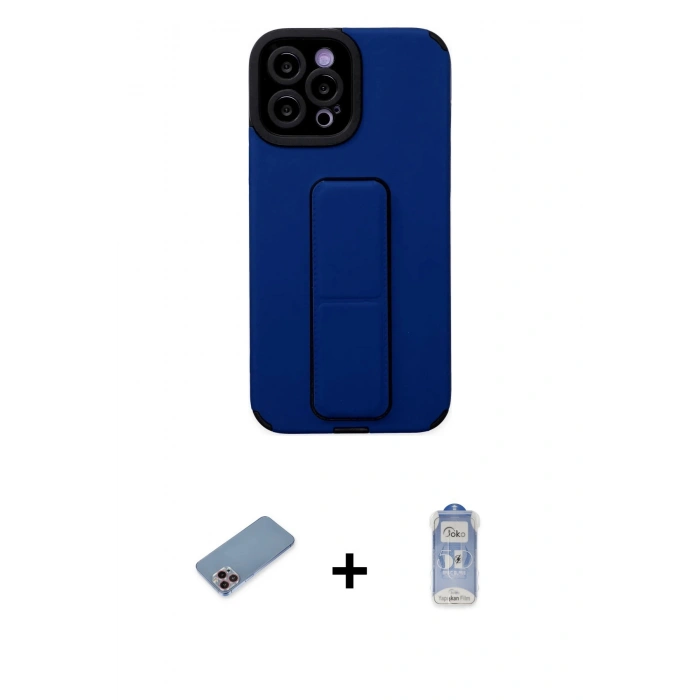 MARSİLYAN™- iPhone 12 Pro Max Kılıf Çekirdek Yansıma - Siyah Joko Magic 5D Cam + Shine Kamera Lens Koruma Cam - PE