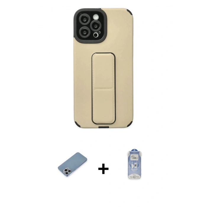 MARSİLYAN™- iPhone 12 Pro Max Kılıf Çekirdek Yansıma - Siyah Joko Magic 5D Cam + Shine Kamera Lens Koruma Cam - GI