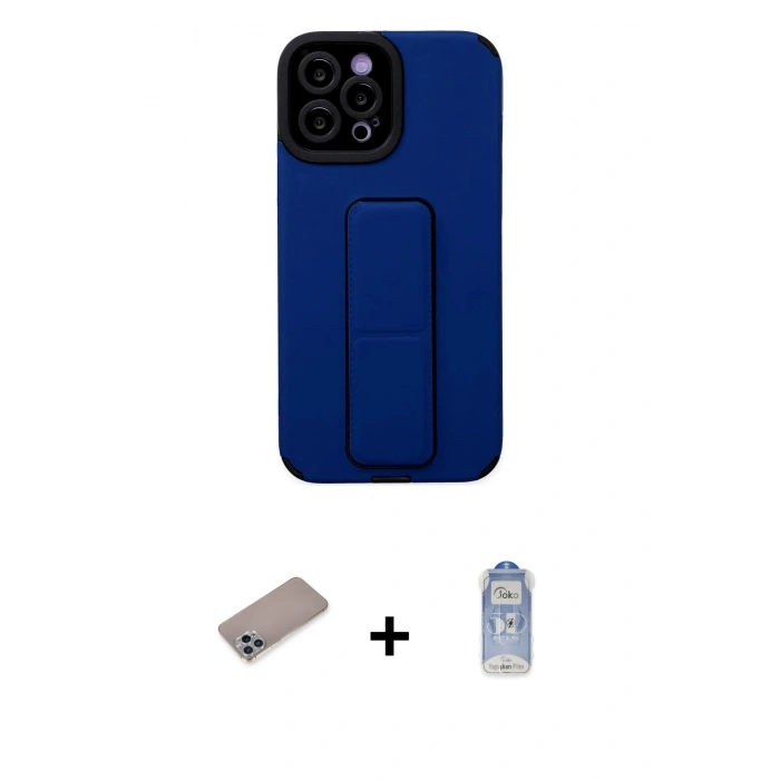 MARSİLYAN™- iPhone 12 Pro Max Kılıf Çekirdek Yansıma - Siyah Joko Magic 5D Cam + Shine Kamera Lens Koruma Cam - SABE