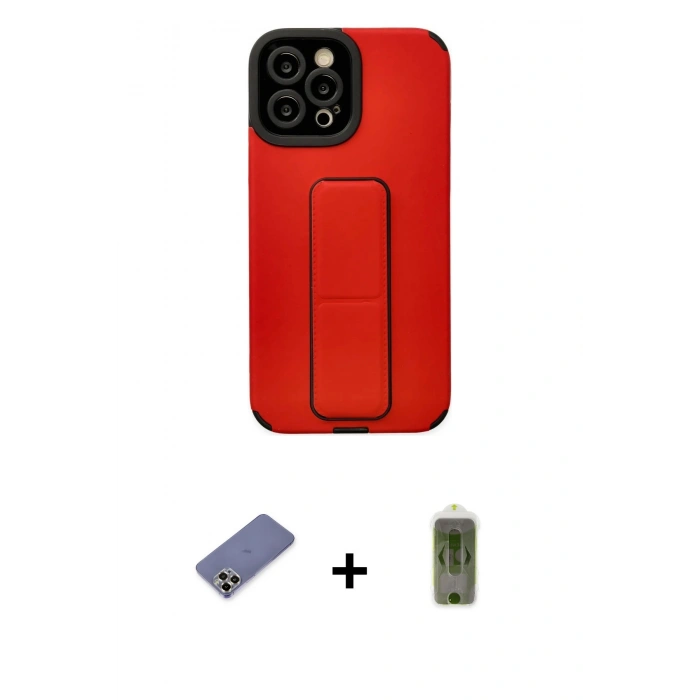 MARSİLYAN™- iPhone 12 Pro Max Kılıf Çekirdek Yansıma - Siyah Joko Magic 5D Hayalet Cam + Metal Kamera Lens Koruma Cam - GD