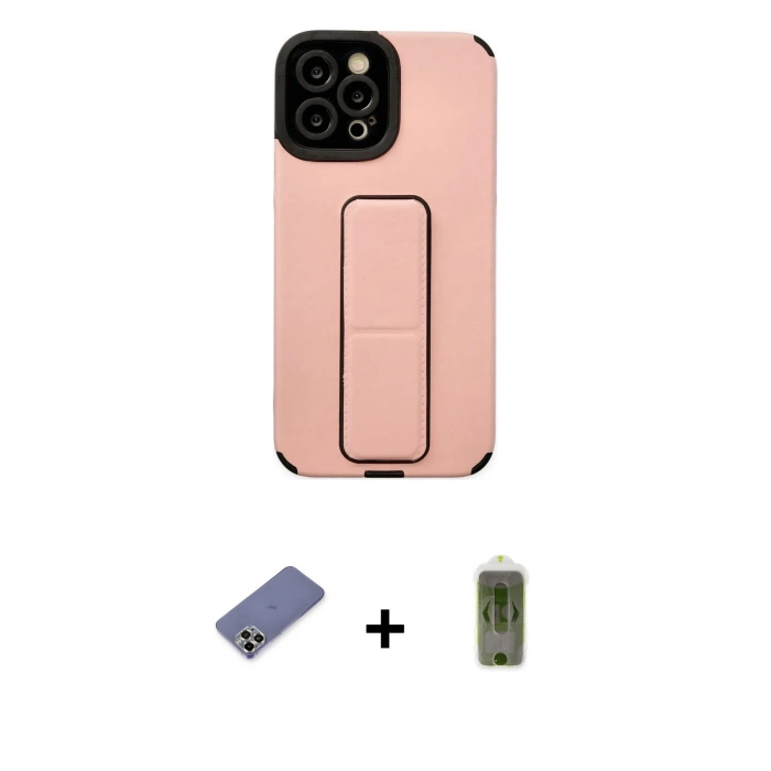 MARSİLYAN™- iPhone 12 Pro Max Kılıf Çekirdek Yansıma - Siyah Joko Magic 5D Hayalet Cam + Metal Kamera Lens Koruma Cam - GD