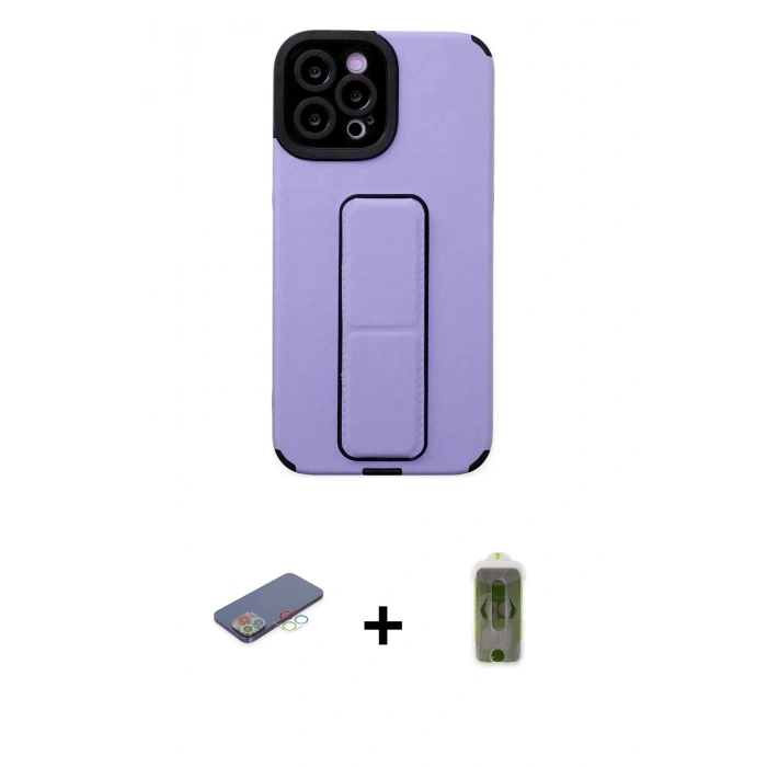 MARSİLYAN™- iPhone 12 Pro Max Kılıf Çekirdek Yansıma - Siyah Joko Magic 5D Hayalet Cam + Renkli Kamera Lens Koruma Cam - MI