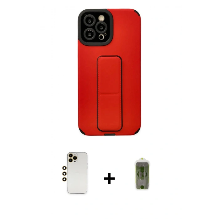 MARSİLYAN™- iPhone 12 Pro Max Kılıf Çekirdek Yansıma - Siyah Joko Magic 5D Hayalet Cam + Shine Kamera Lens - GD