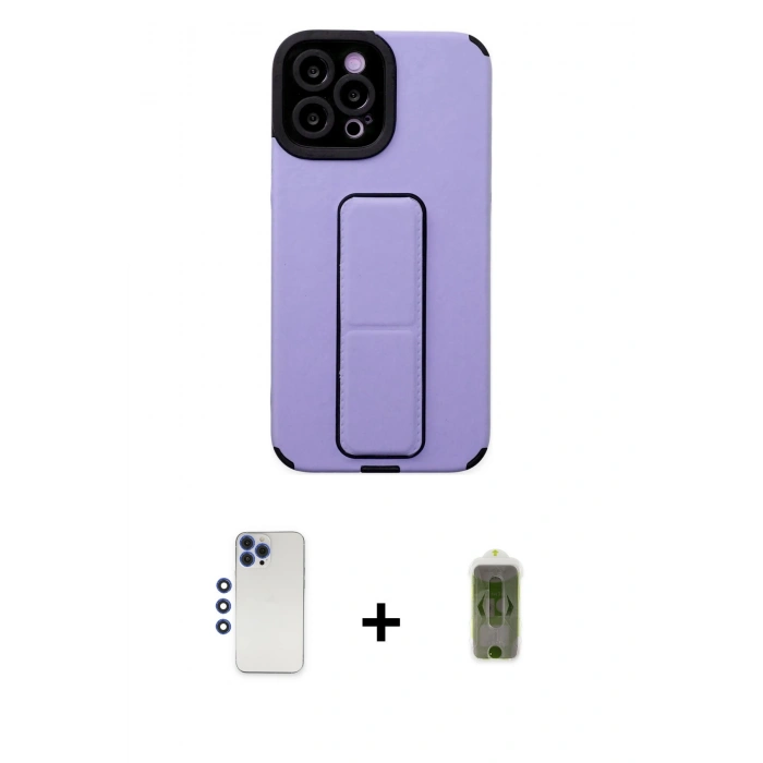 MARSİLYAN™- iPhone 12 Pro Max Kılıf Çekirdek Yansıma - Siyah Joko Magic 5D Hayalet Cam + Shine Kamera Lens - LT
