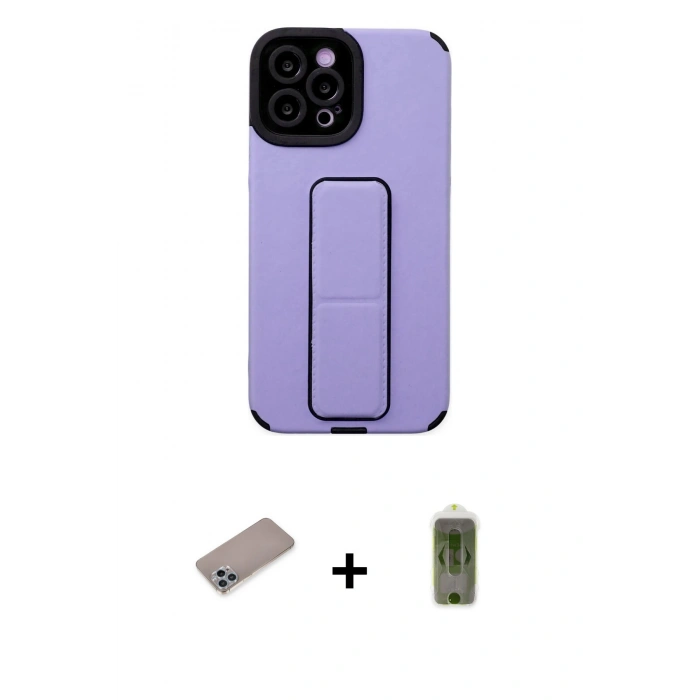 MARSİLYAN™- iPhone 12 Pro Max Kılıf Çekirdek Yansıma - Siyah Joko Magic 5D Hayalet Cam + Shine Kamera Lens Koruma Cam - SABE