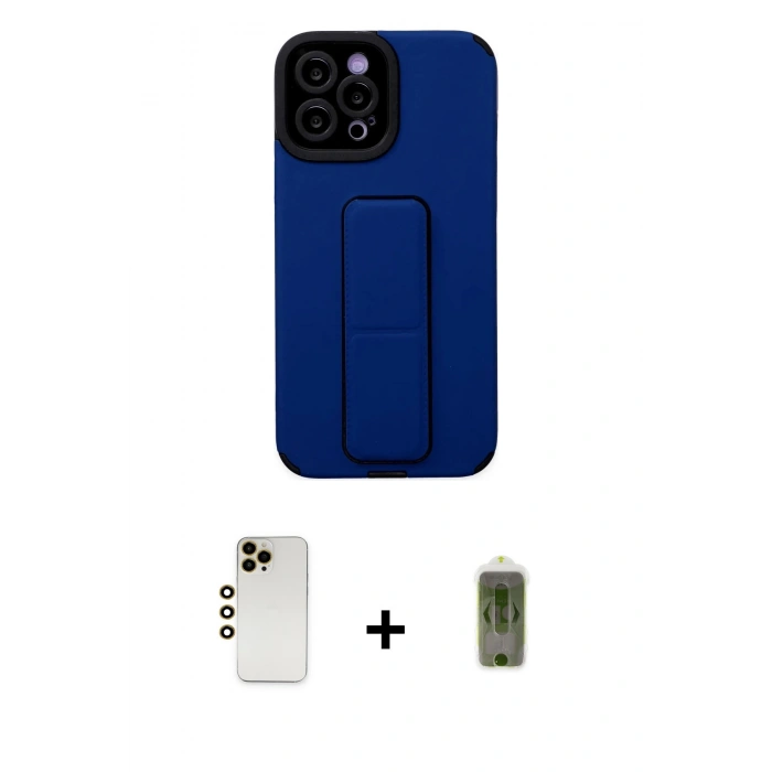 MARSİLYAN™- iPhone 12 Pro Max Kılıf Çekirdek Yansıma - Siyah Joko Magic 5D Hayalet Cam + Shine Kamera Lens - GD