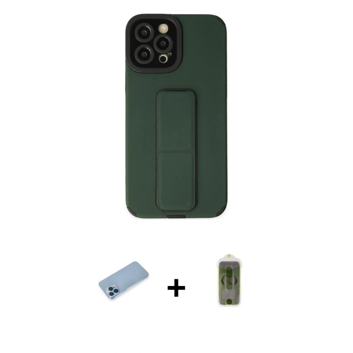 MARSİLYAN™- iPhone 12 Pro Max Kılıf Çekirdek Yansıma - Siyah Joko Magic 5D Hayalet Cam + Shine Kamera Lens Koruma Cam - MI