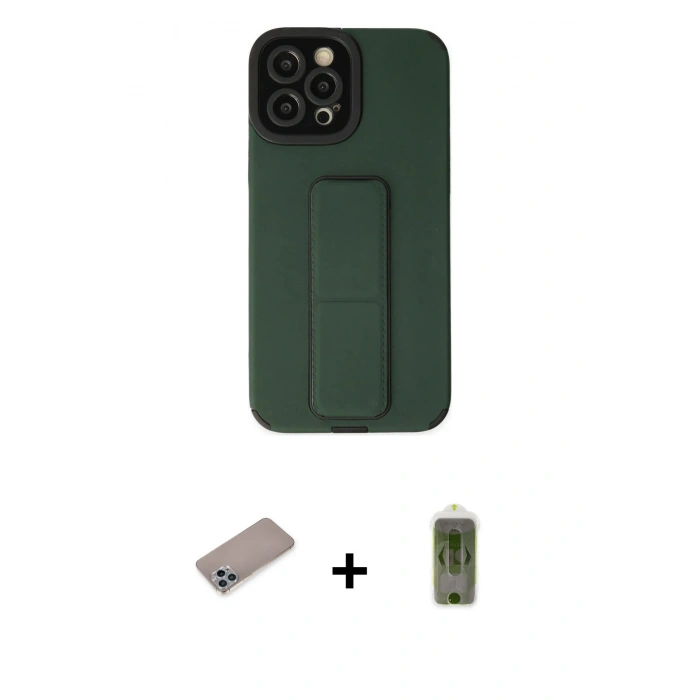 MARSİLYAN™- iPhone 12 Pro Max Kılıf Çekirdek Yansıma - Siyah Joko Magic 5D Hayalet Cam + Shine Kamera Lens Koruma Cam - SABE
