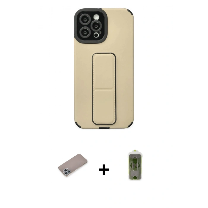 MARSİLYAN™- iPhone 12 Pro Max Kılıf Çekirdek Yansıma - Siyah Joko Magic 5D Hayalet Cam + Shine Kamera Lens Koruma Cam - SABE