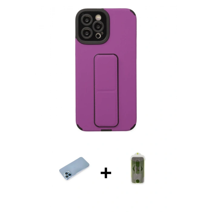 MARSİLYAN™- iPhone 12 Pro Max Kılıf Çekirdek Yansıma - Siyah Joko Magic 5D Hayalet Cam + Shine Kamera Lens Koruma Cam - MI
